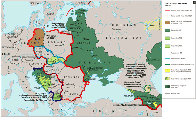 Central and eastern europe map